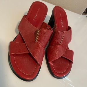 A.Marinelli leather slides / sandals - red - size 9M